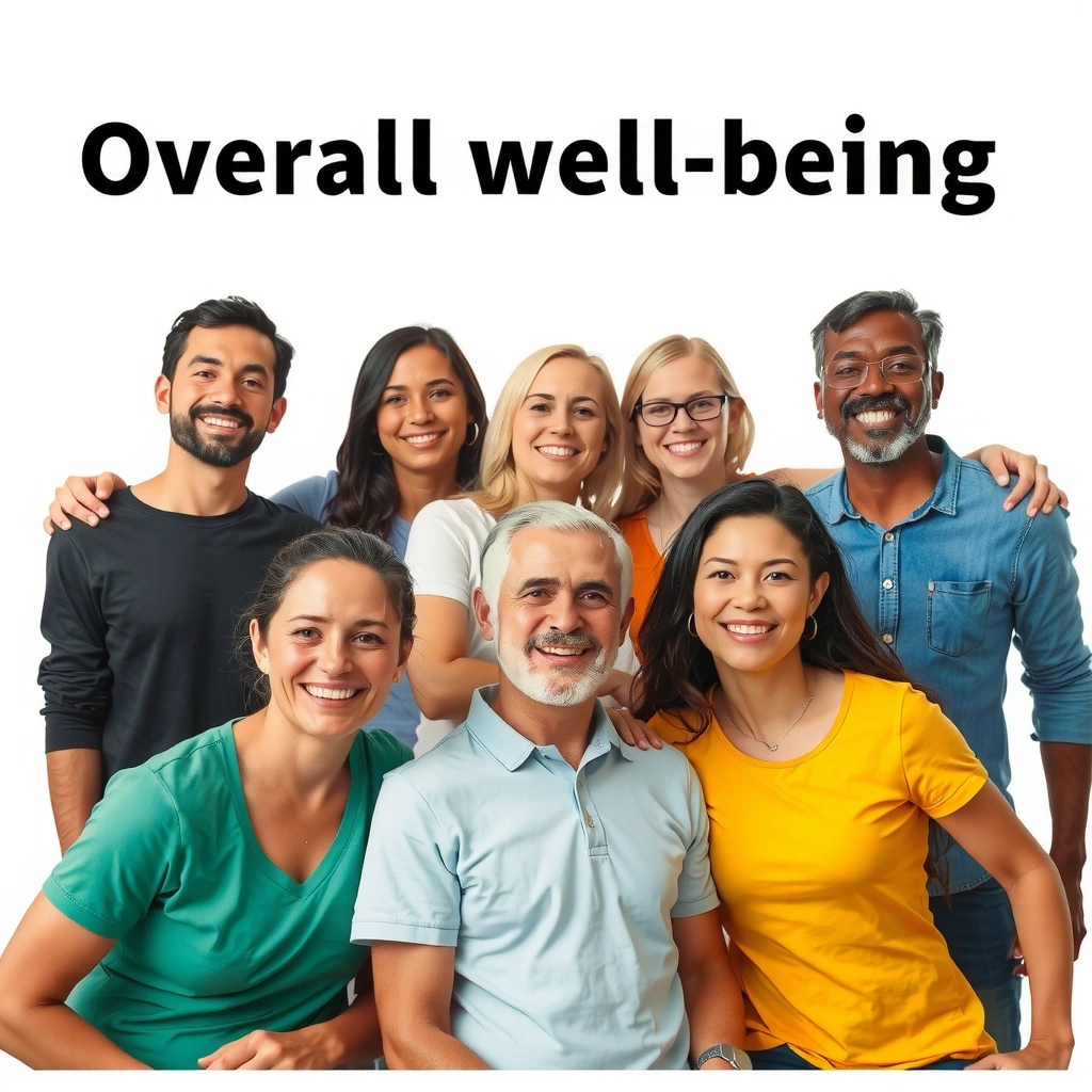 Un grupo de personas sonriendo y activas, representando el bienestar general y la comunidad.